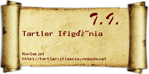 Tartler Ifigénia névjegykártya